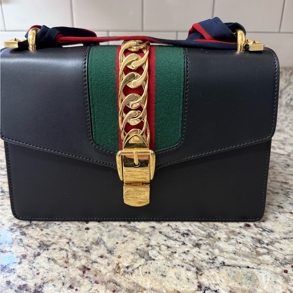 Gucci Navy Sylvie EUC